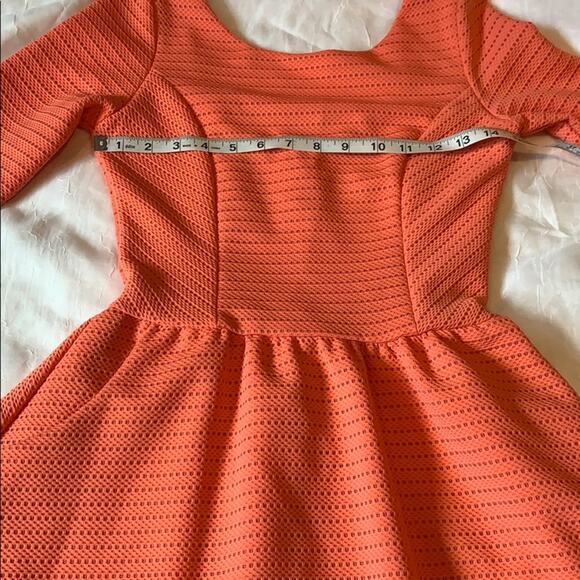 Miami salmon pink fit and flare mesh overlay ballerina dress, small - Picture 4 of 7